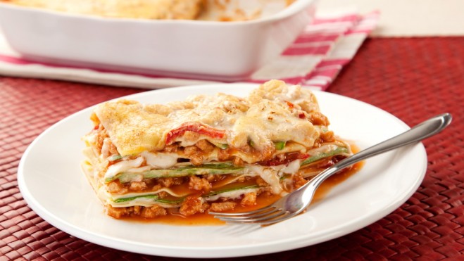 Zucchini lasagna with tofu
