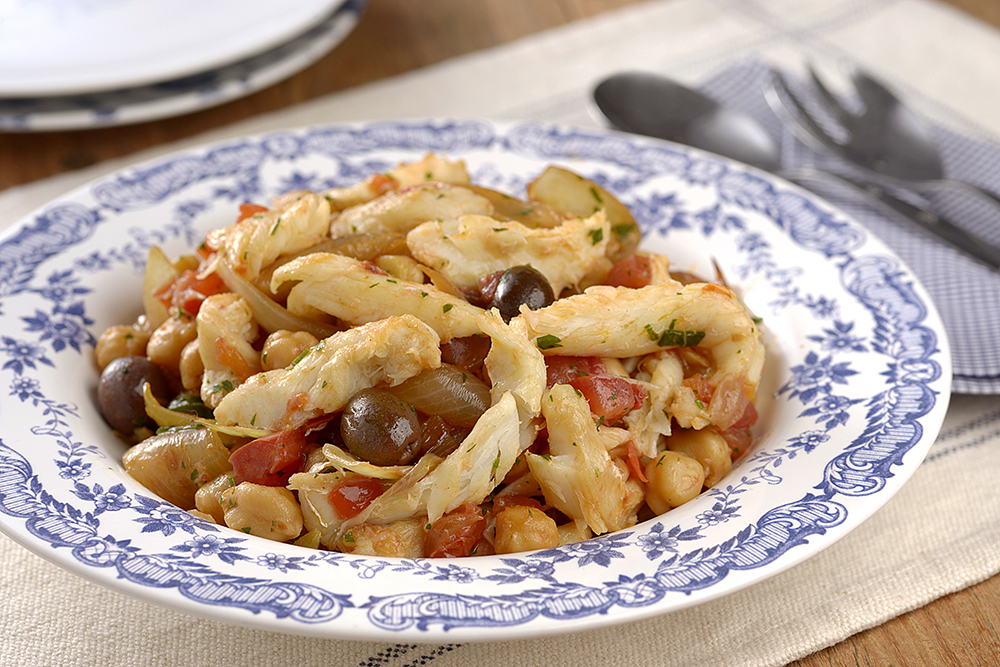 Bacalhau com grão-de-bico